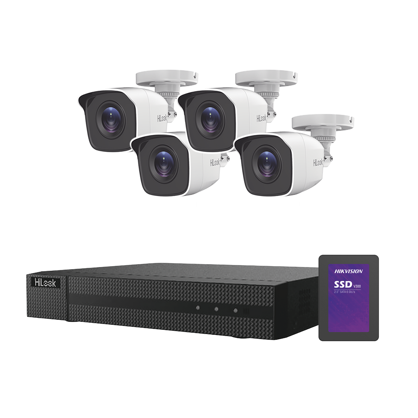 HL24LQKITS-M(B)/512GB KIT TurboHD 1080p + SSD de 500 GB / DVR 4 canales / 4 Cámaras Bala de Metal / Fuente de Poder / Accesorios de Instalación