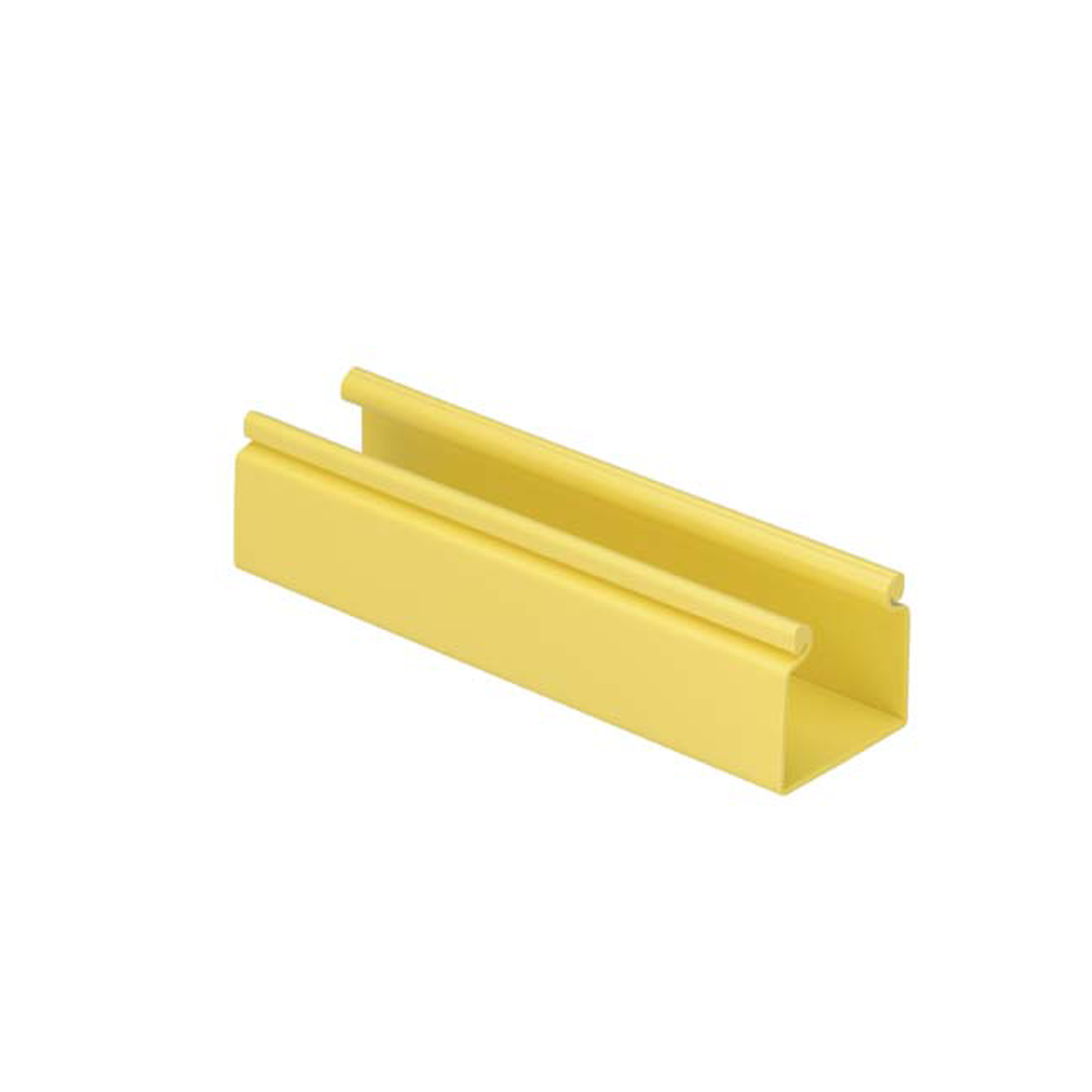 HS2X2YL6 - Canaleta FiberRunner™ 2X2 sin Tapa, de PVC Rígido, Con Orificios de Montaje, Color Amarillo, 1.8 m de Largo