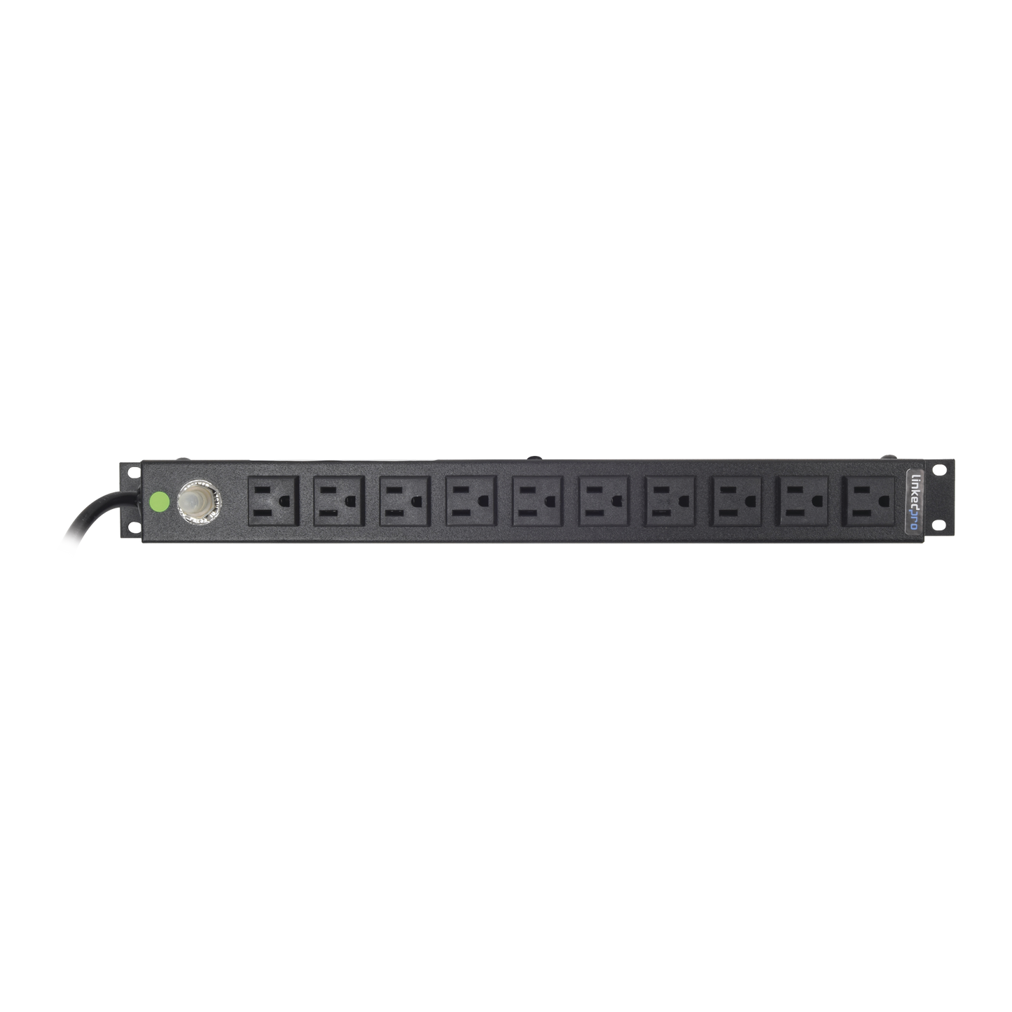 HTCM-1U-10C Tomacorriente Horizontal (PDU) de 10 Contactos (NEMA 5-15R) Rack 19 1UR. Voltaje Entrada/Salida: 120Vca/15A