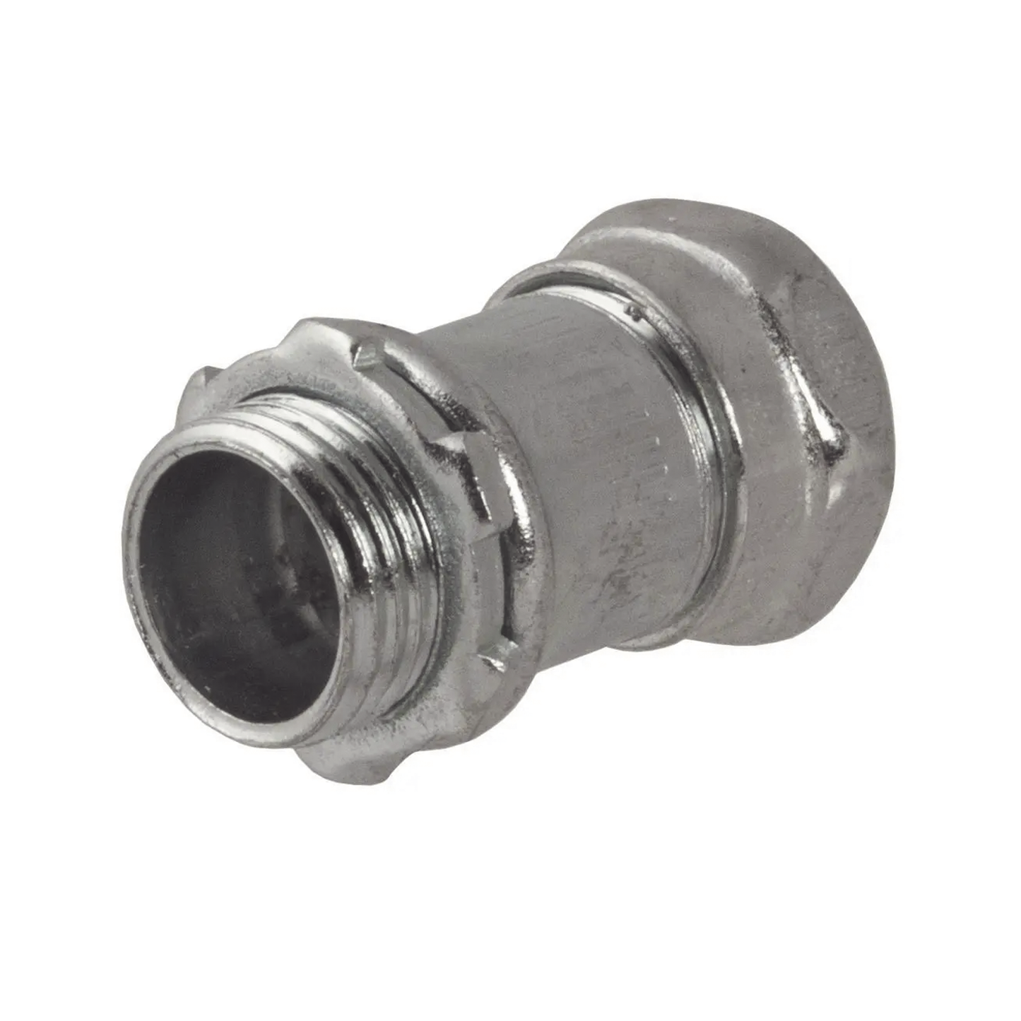HUB-2902 - Conector Recto Compresión de Acero Galvanizado para Pared Delgada de 1/2" .
