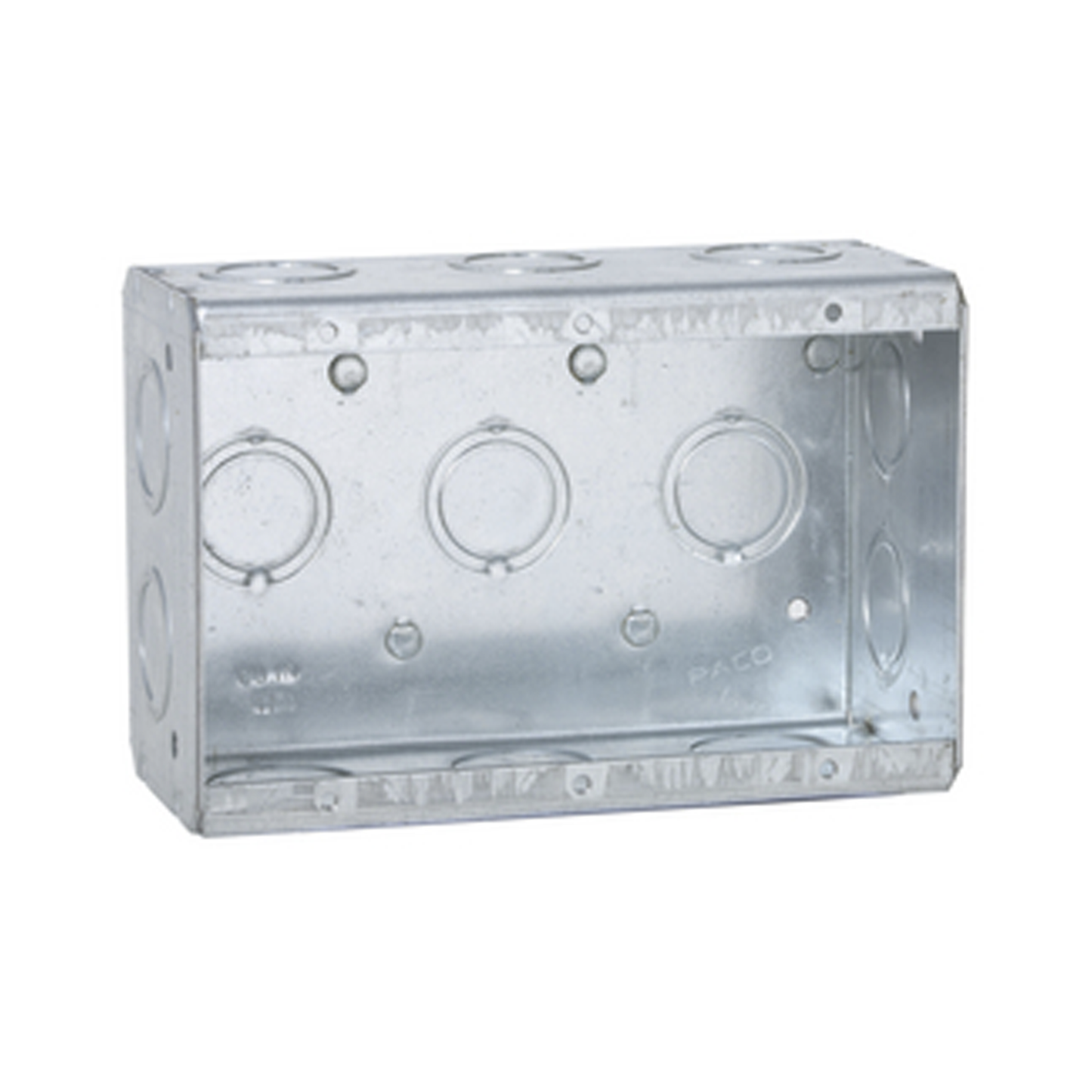 HUB-692 - Caja Multigang de 3 Gangs / Profundidad de 2-1/2" / 16 Entradas de 1/2" y 3/4".
