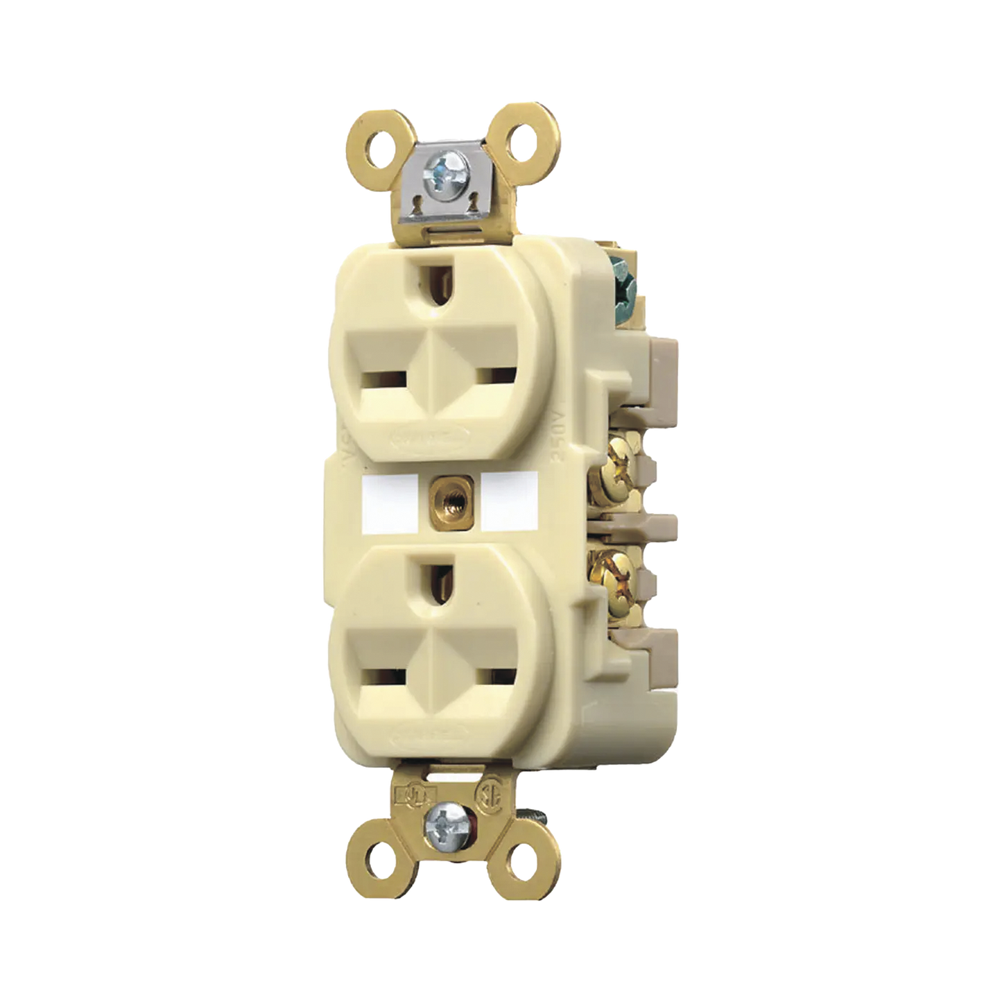 HUB-HBL-566-2I - Contacto Dúplex 15 A 250 V / 2 Polos 3 Hilos / Nema 6-15R / Grado Industrial /Color Marfil.