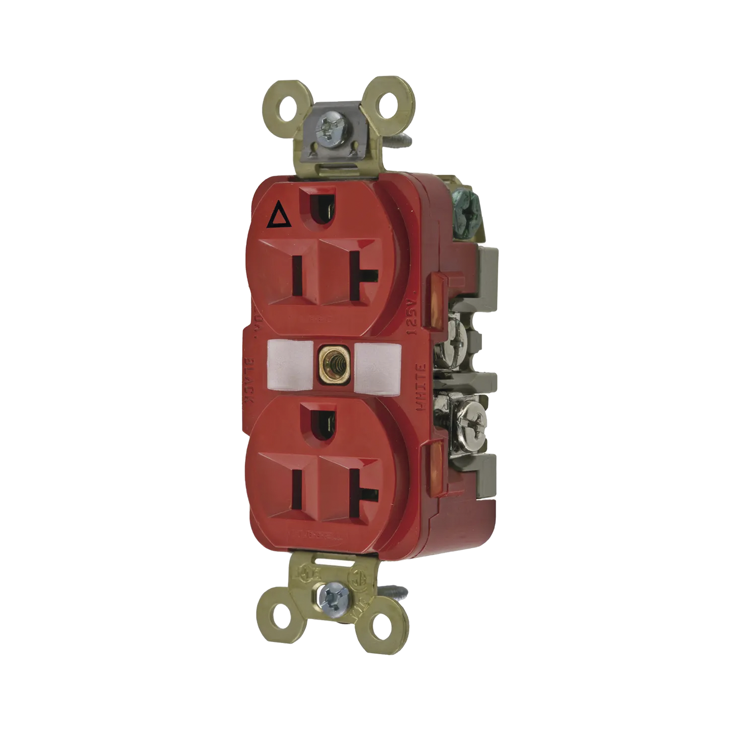 HUB-IG5362R - Contacto Dúplex Conexión a Tierra Aislada/ 20 A 125 V/ 2 polos 3 Hilos/ Color Rojo/ Nema 5- 20R/ Grado Industrial.