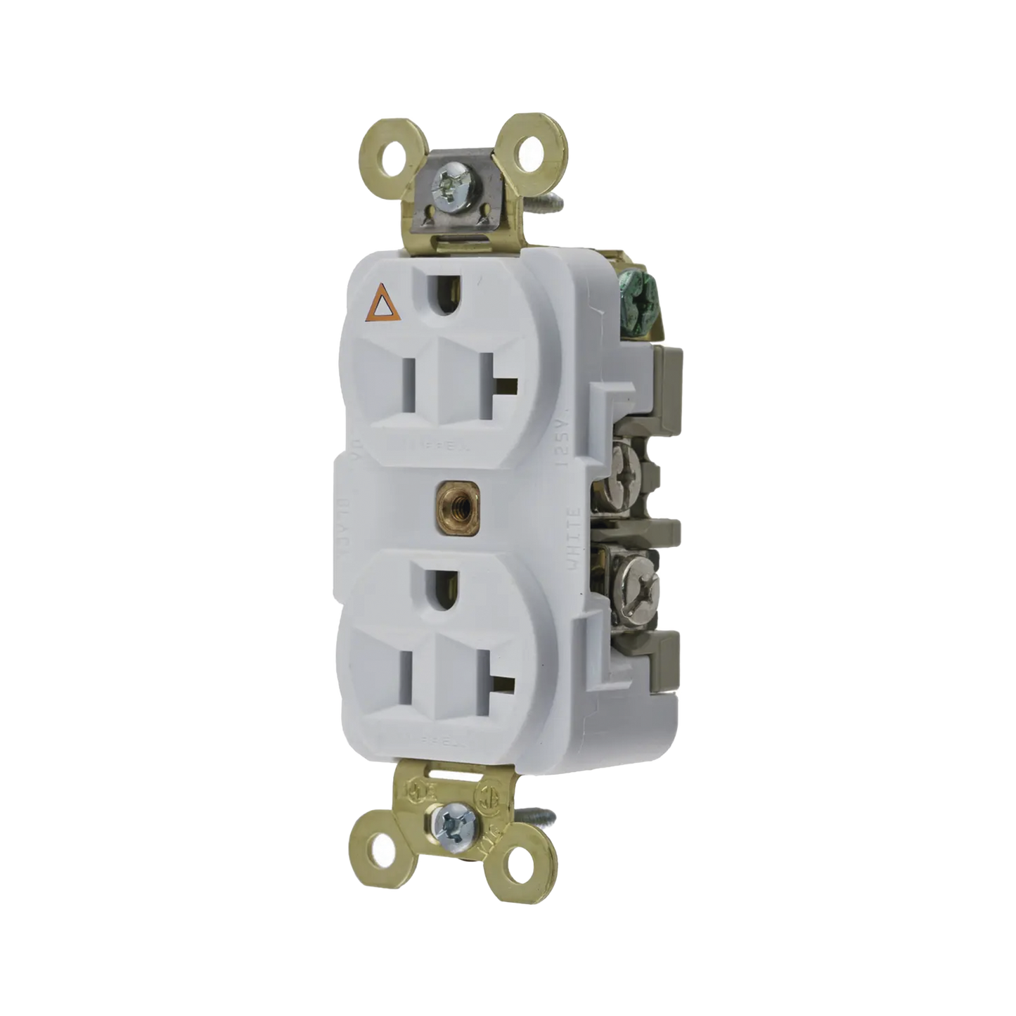 HUB-IG5362W - Contacto Dúplex Conexión a Tierra Aislada/ 20 A 125 V/ 2 polos 3 Hilos/ Color Blanco/ Nema 5- 20R/ Grado Industrial.