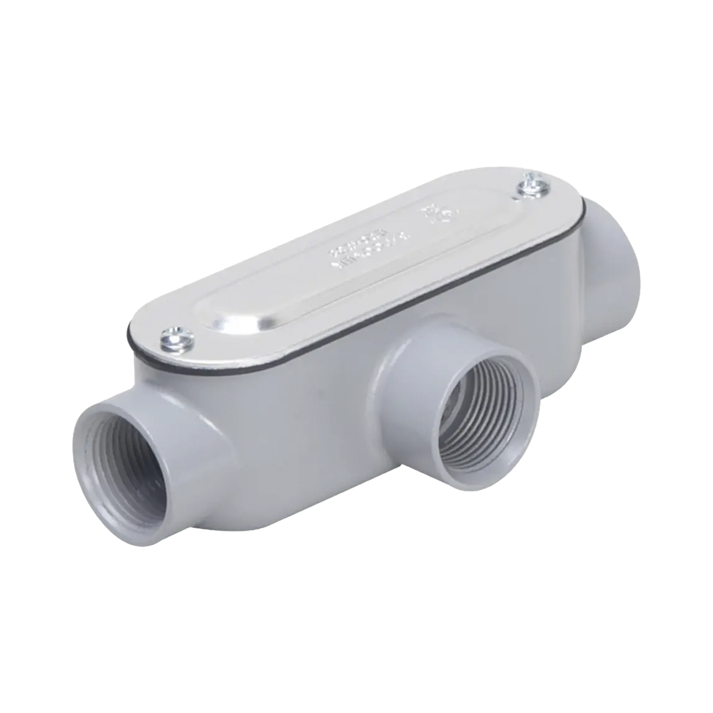 HUB-RLT-050 - Caja Condulet tipo T de 1/2" (12.7 mm) / Con tapa y empaque.