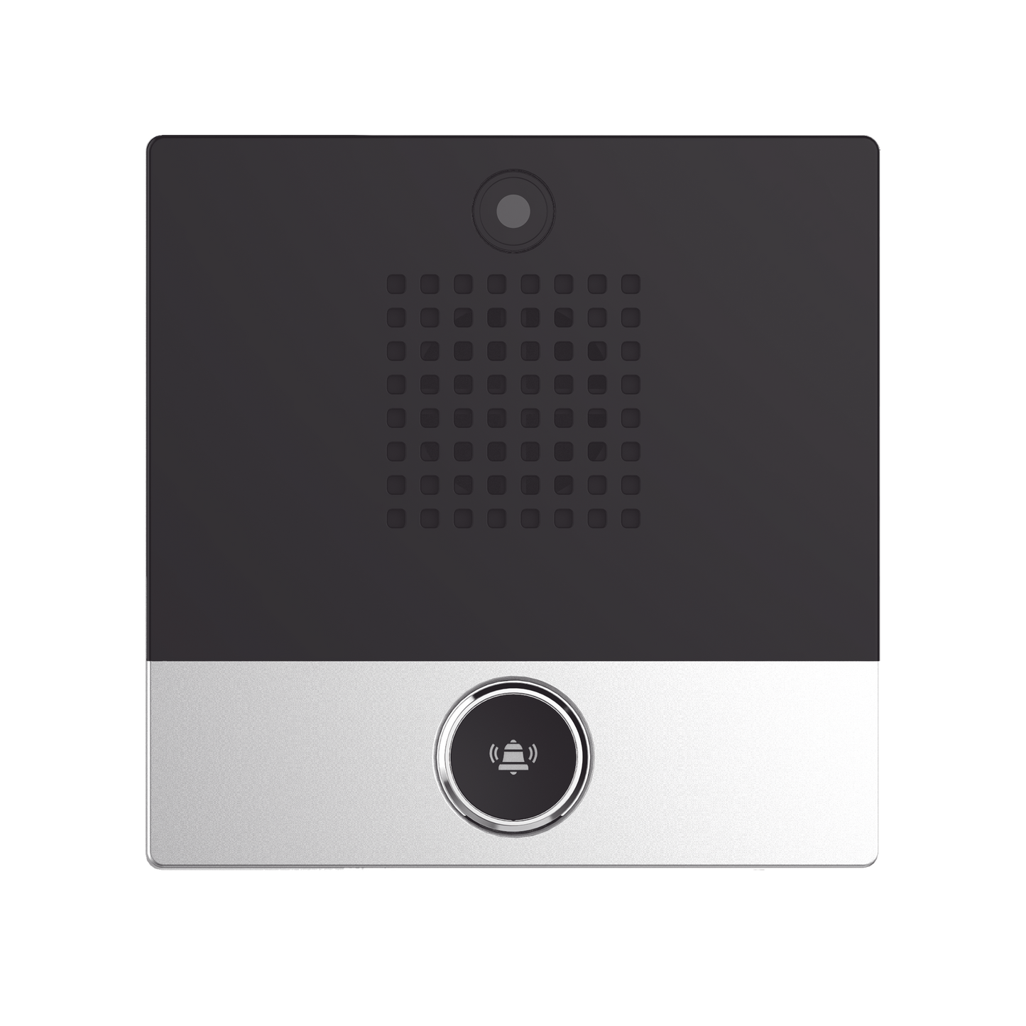 I10SV Mini video Intercomunicador para hotelería y hospitales, con diseño elegante, PoE, cámara 1Mpx, 1 botón, 1 relevador integrado de salida y entrada.
