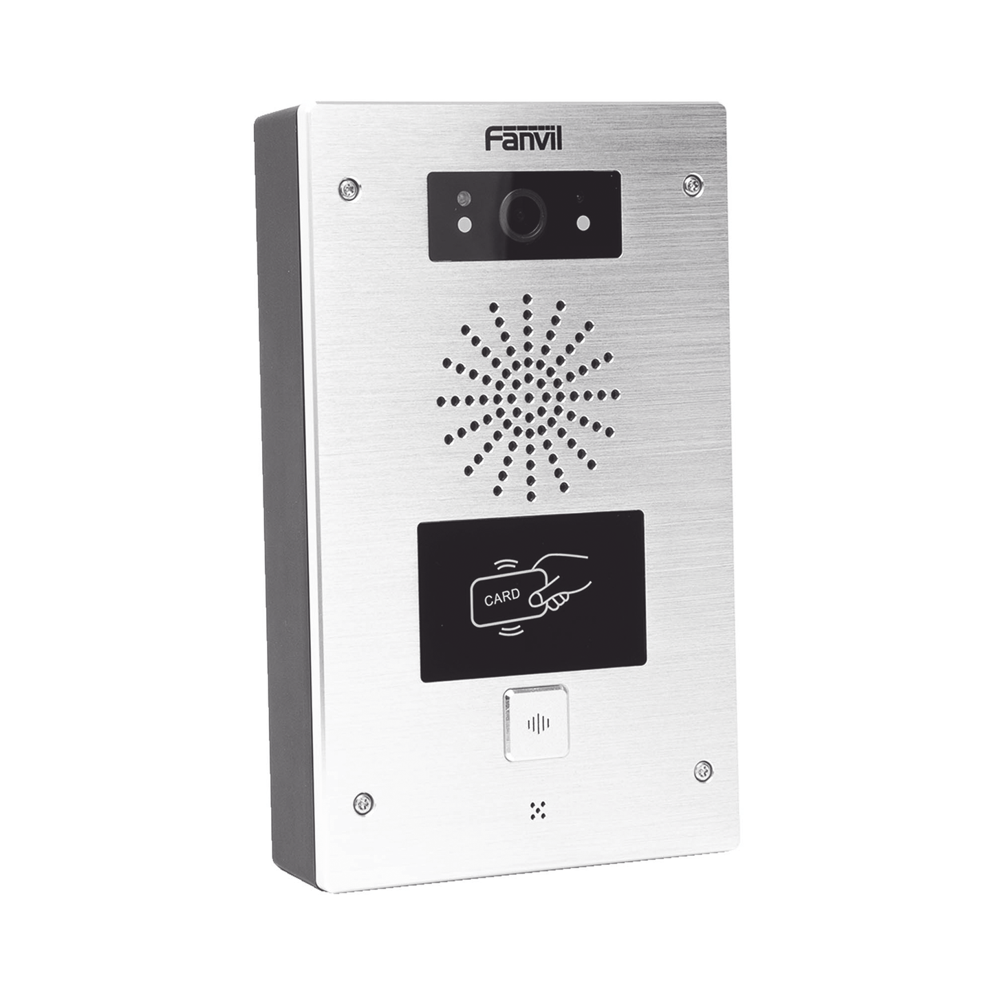 I32V - Video portero IP, 2 líneas SIP, 2 relevadores, lector de tarjeta RFID, Compatible con NVR Hikvision por Onvif, con botón para llamada, anti-vandálico, PoE, IP65 e IK10, PoE