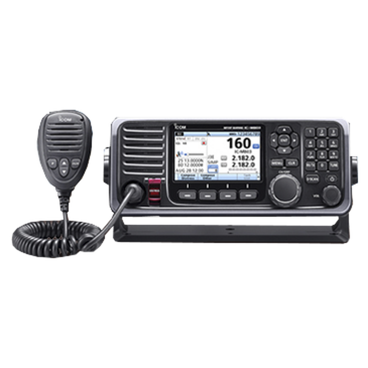IC-M803 - Radio Móvil Marino MF/HF en modos de operación SSB, LSB, AM, CW, FSK, AFSK, llamada digital DSC, con cabezal remoto, gran pantalla a color de fácil acceso