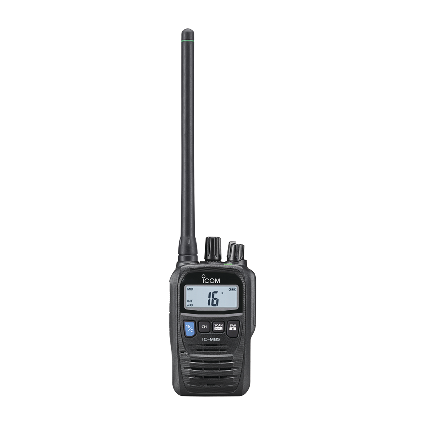 IC-M85 - Radio portátil marino y comercial en VHF, incluye los canales USA, INT, CAN, y del clima