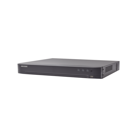 IDS-7208HUHI-M1/X DVR 8 Canales TURBOHD + 8 Canales IP / 8 Megapixel (4K) / Audio por Coaxitron / ACUSENSE / Reconocimiento Facial / 1 Bahía de Disco Duro / Salida de Video en 4K / H.265+
