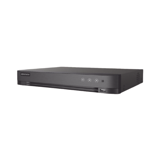 IDS-7216HQHI-M1/XT DVR 16 Canales TURBOHD + 8 Canales IP / 5 Megapixel Lite - 3K Lite / Audio de Dos Vías por Coaxitron / Reconocimiento Facial / ACUSENSE (Evita falsas alarmas) / 1 Bahía de Disco Duro / Salida de Video en Full HD