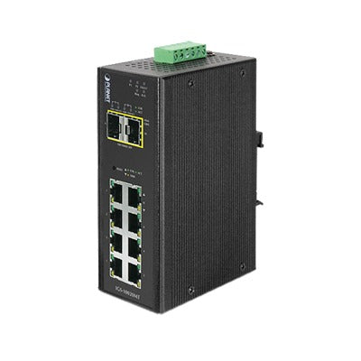 IGS-10020MT Switch Industrial Administrable Capa 2, 8 Puertos 10/100/1000T, 2 Puertos SFP 1G / 2.5 G BASE X