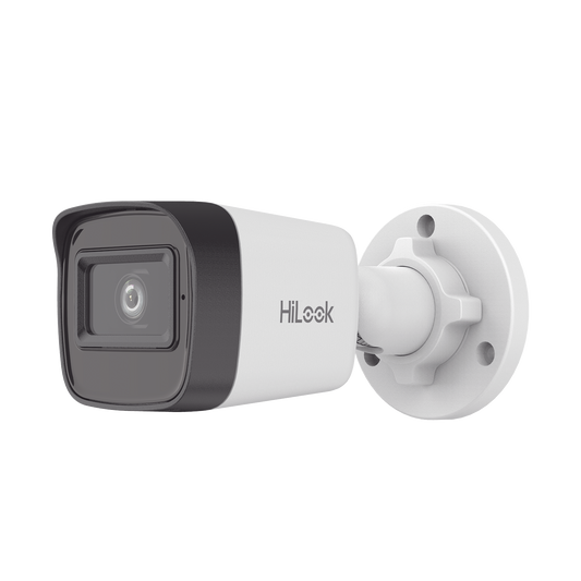 HiLook Series / Bala IP 2 Megapixel (1080p) / Lente 2.8 mm / 30 mts IR / Micrófono Integrado / Exterior IP67 / PoE / dWDR / H.265+ / ONVIF