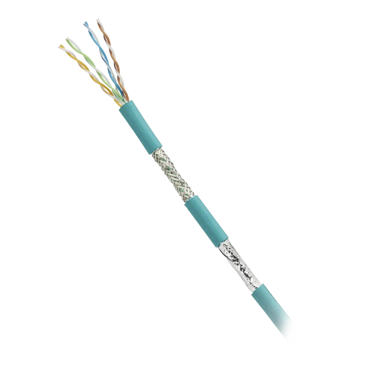 ISFCH5C04ATL-XG Bobina de Cable Blindado SF/UTP Categoría 5e de 4 pares, Uso Industrial con Resistencia al Aceite y Rayos UV, Multifilar 24/7 (Flexible), Color Azul Cerceta, Bobina de 305m