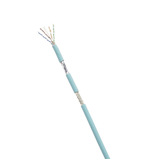 ISFCH6X04ATL-UG Bobina de Cable Blindado SF/UTP Categoría 6A, Uso Industrial con Resistencia al Aceite y Rayos UV, Multifilar 24/7 (Flexible), Color Azul Cerceta, Bobina de 305m