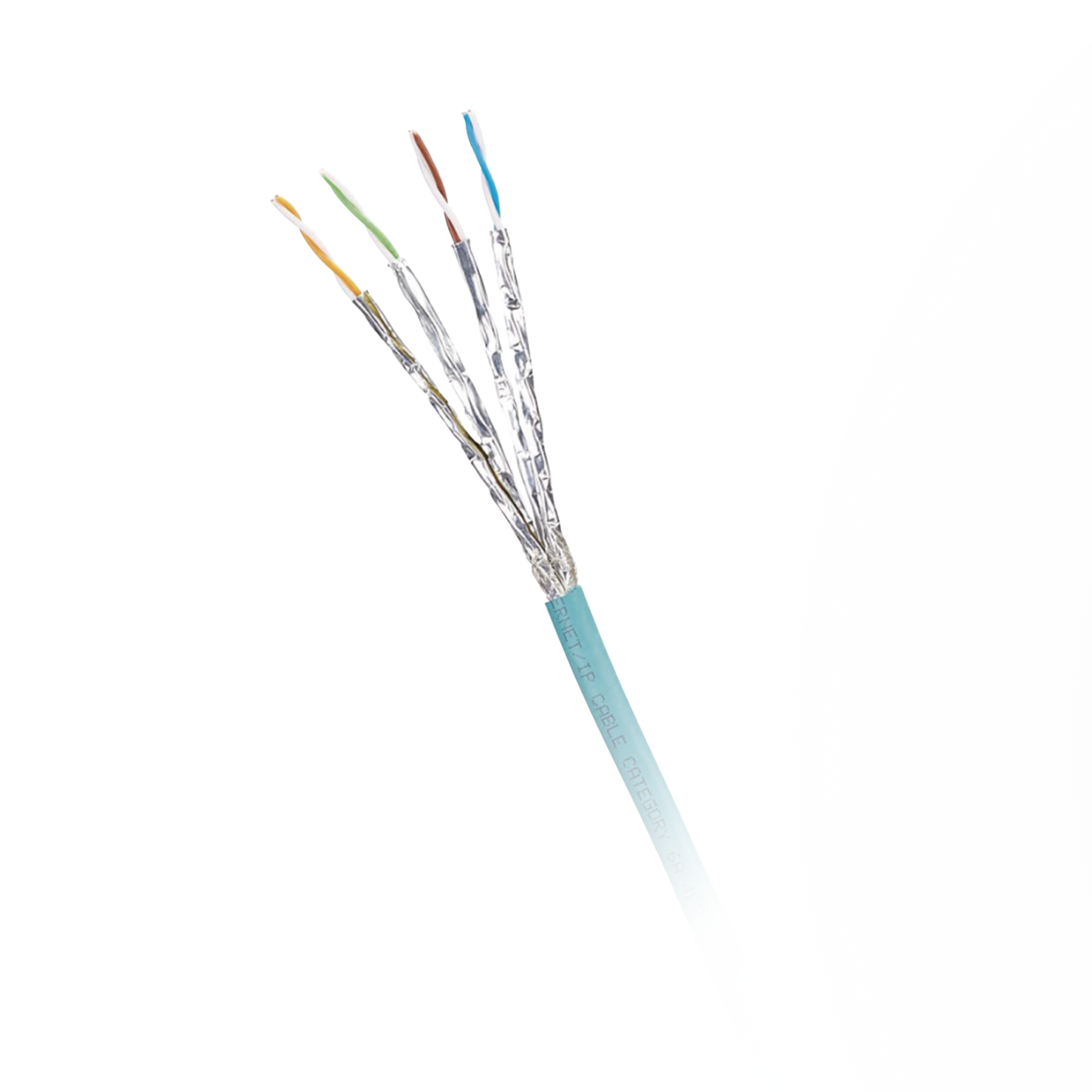 ISX6X04ATL-LED - Bobina de Cable Blindado S/FTP Categor�a 6A, Uso Industrial con Resistencia al Aceite, Rayos UV y Abrasi�n, Multifilar (Flexible), Color Azul Cerceta, Bobina de 500 Metros (1640 Pies)