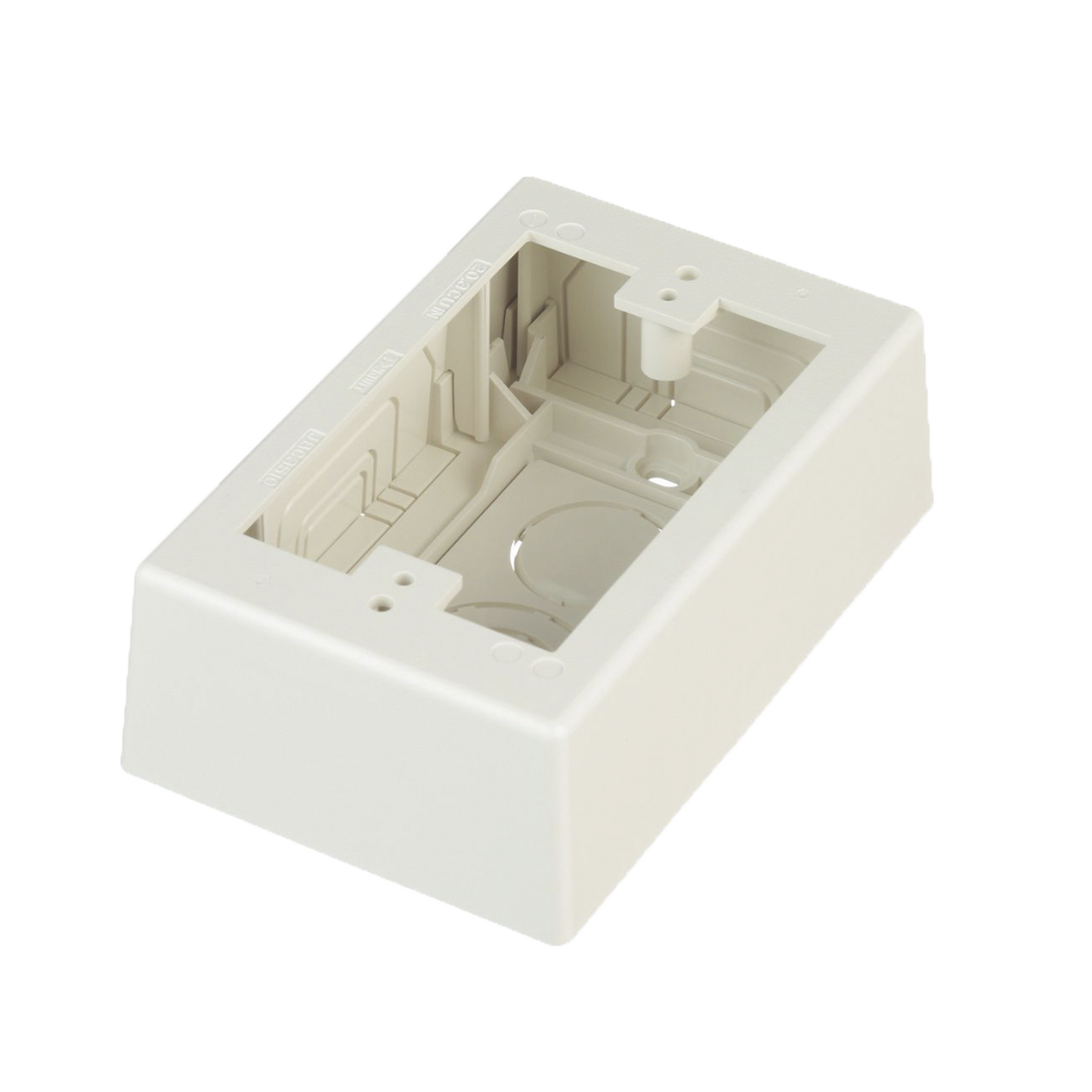 JBX3510IW-A - Caja de Pared Superficial, Uso Universal con Placas de Pared, con Cinta Adhesiva, Color Blanco Mate