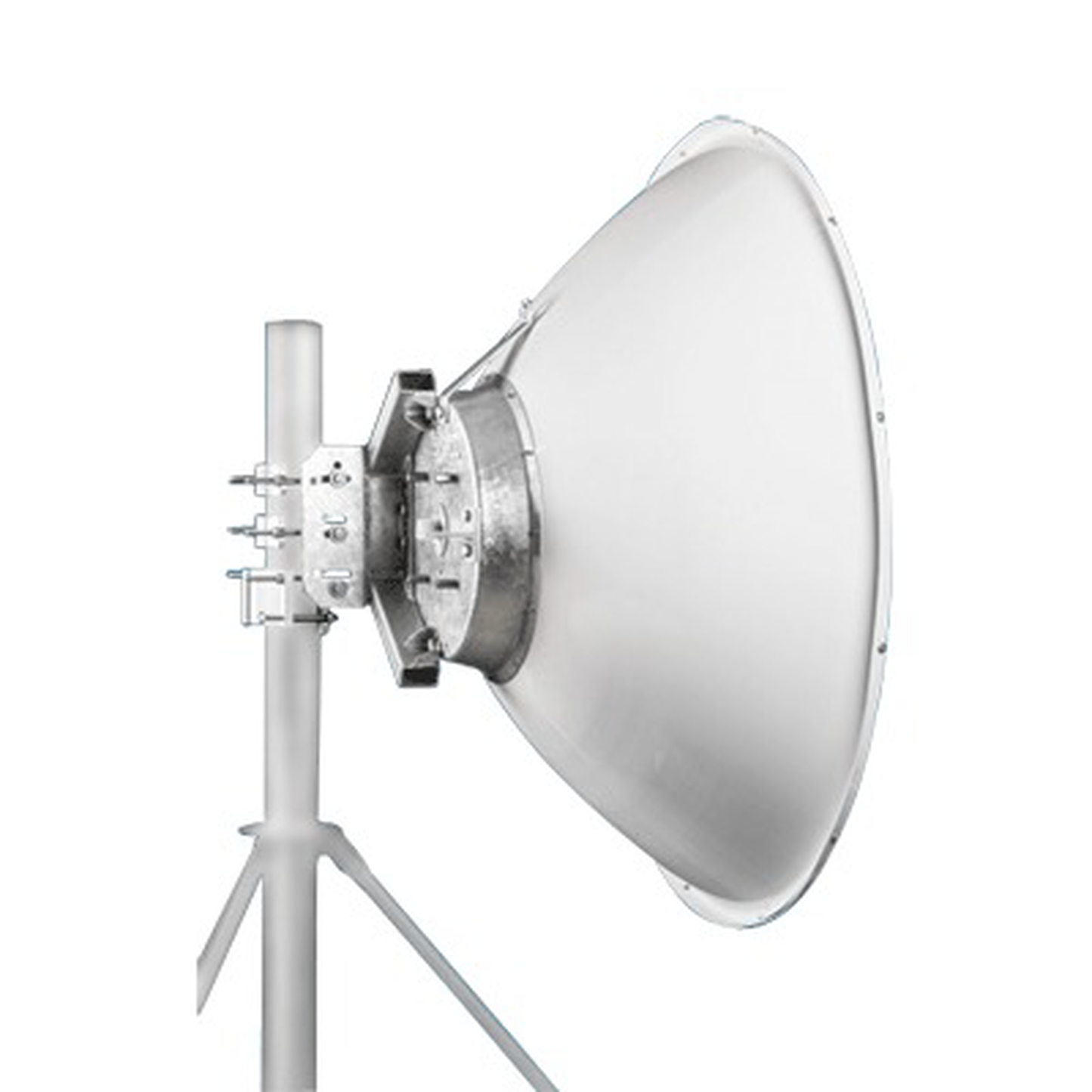 JRMD120010/11RA Antena parabólica 4 ft para radio B11 y AF11, ganancia de 41 dBi, conector guía de onda, Alto aislamiento al ruido en enlaces vecinos, 10.1-12 GHz, Montaje de acero inoxidable incluido