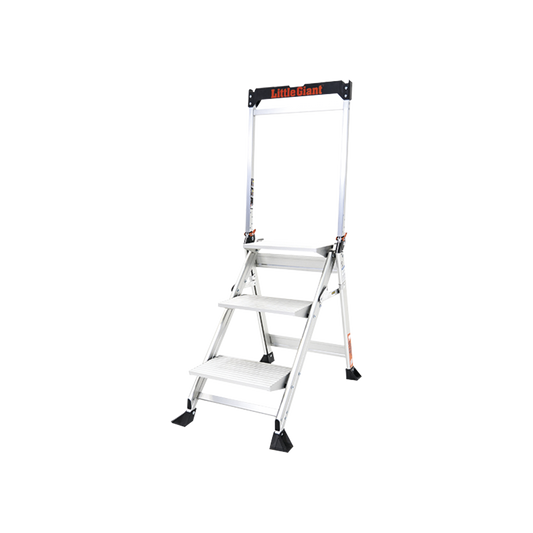 JUMBO-STEP-3WHR Escalera de Tijera con Punto de Apoyo Anti-caídas de 0.67 m (Nivel de Pie), con Peldaños JUMBO, (SKU 11903).