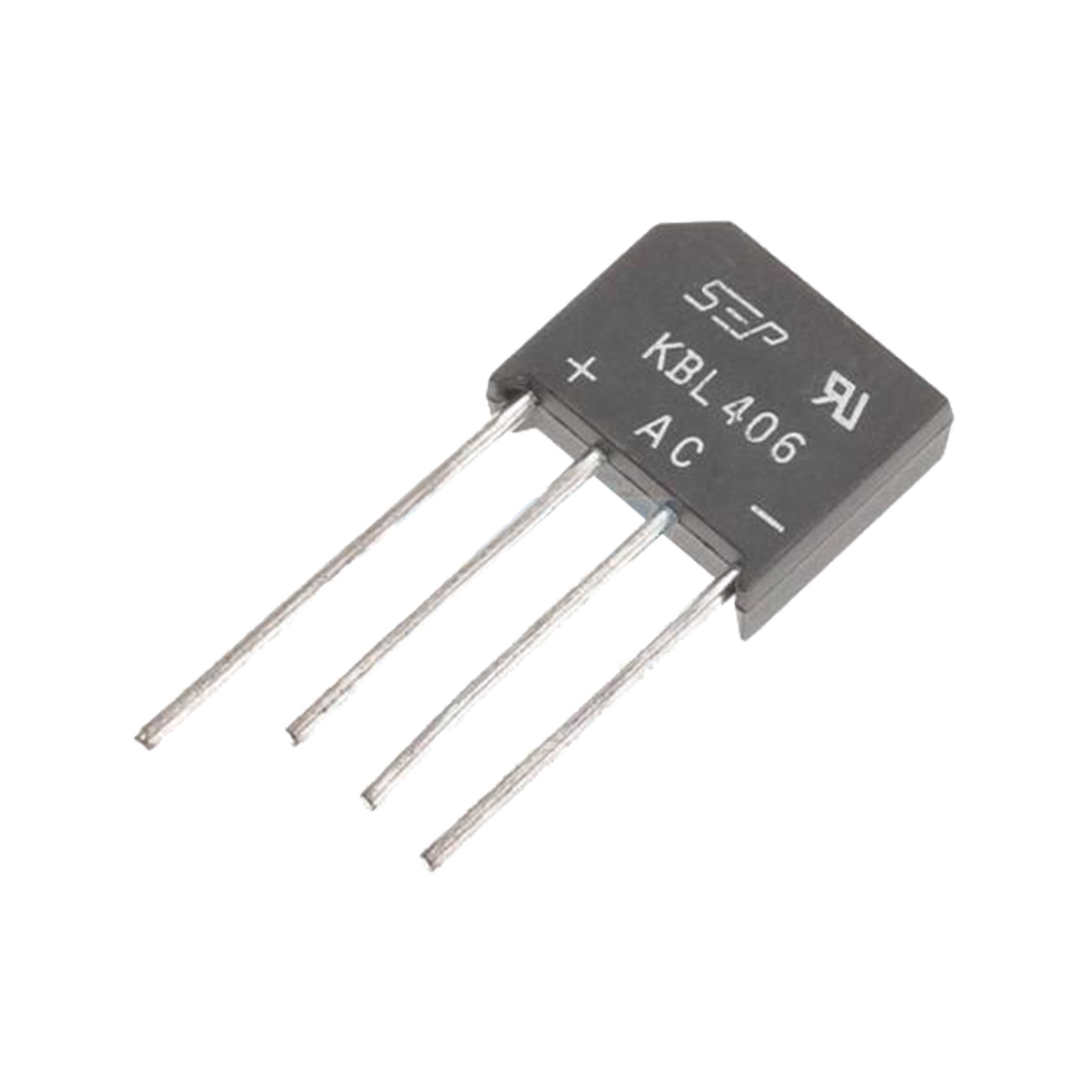 KBL-406G - Puente Rectificador de Silicio, 4 Amp. 600 Volt, Fase Sencilla, Encapsulado KBL.