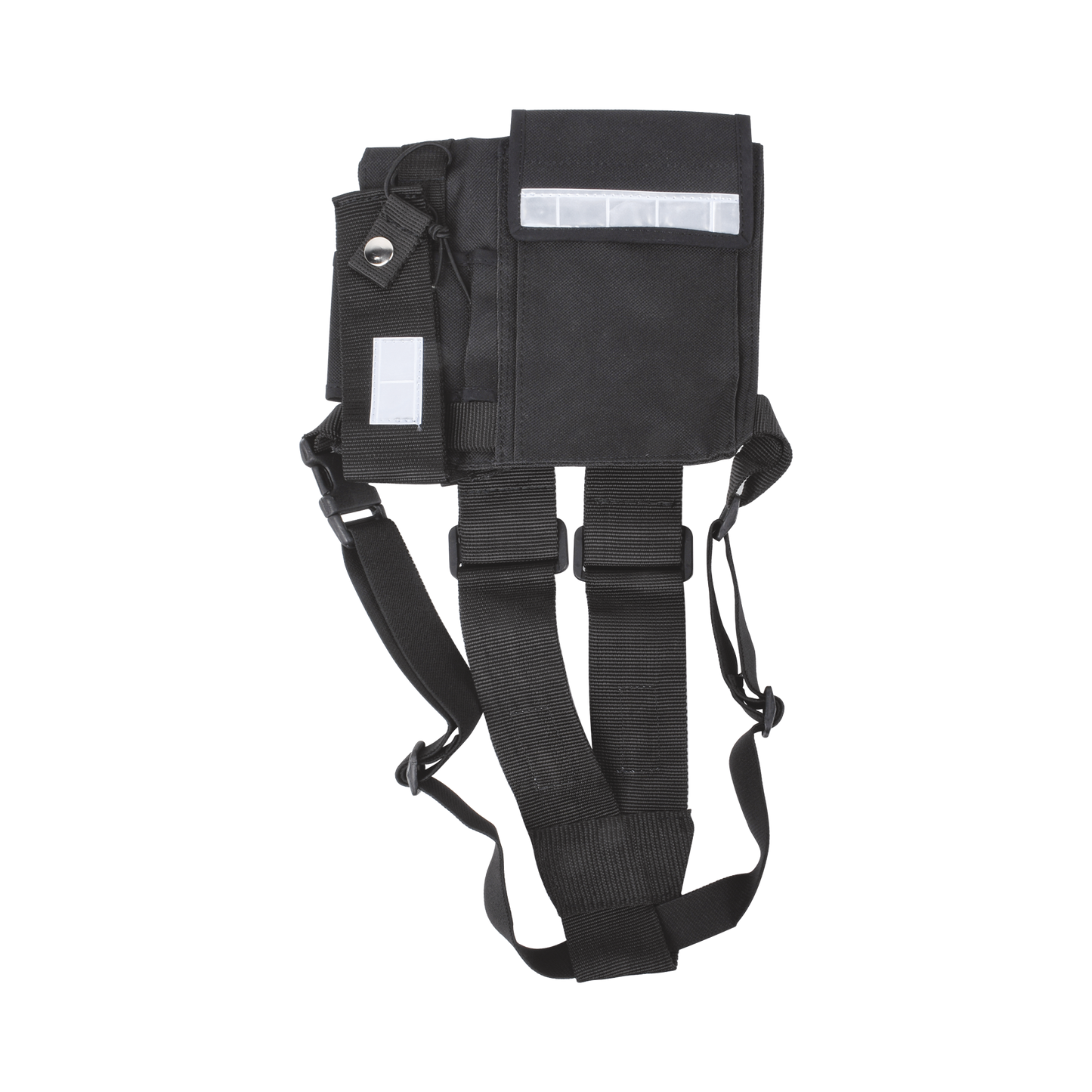 KCPP-SLG - Pechera Universal sin logo con soporte para radio y bolígrafo más bolsa con cinta adherente para su seguridad.
