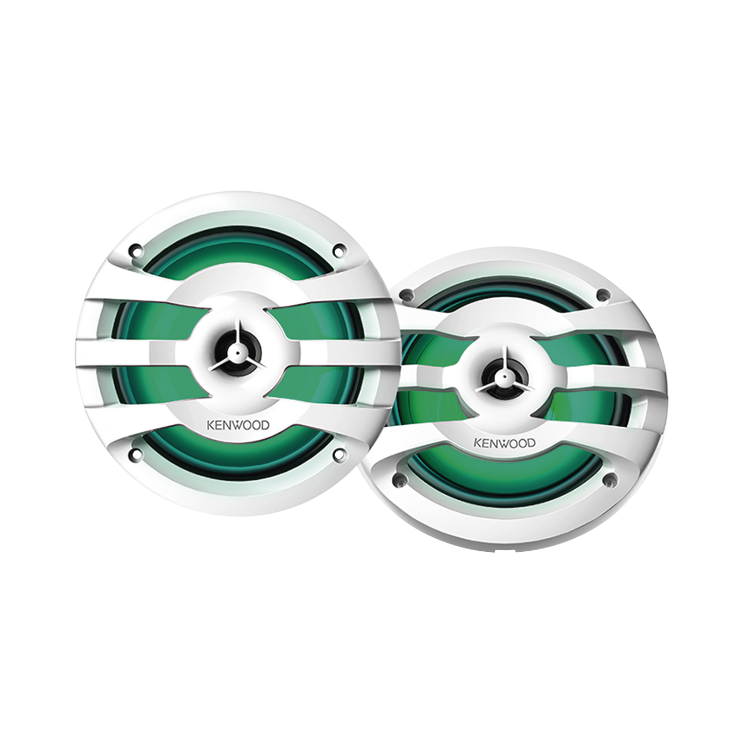 KFC-1673MRWL - Par de altavoces fabricados en grado marinos en rejilla color blanco de 6.5" con iluminación led, potencia máxima de 260 W