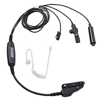 KHS-12BL - Micrófono con Audífono 3 Cables color negro (IS) P/ NX-5200 NX-5300 NX-200 NX-300 NX-3200 NX-3300 TK-480