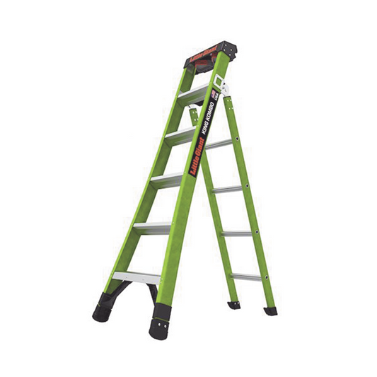 KING-KOMBO2-6IA-AC Escalera de Tijera 3 en 1 de 1.8 Metros, Fibra de Vidrio (SKU13906-001). Hecha en E.U.A. (Versión 2.0)