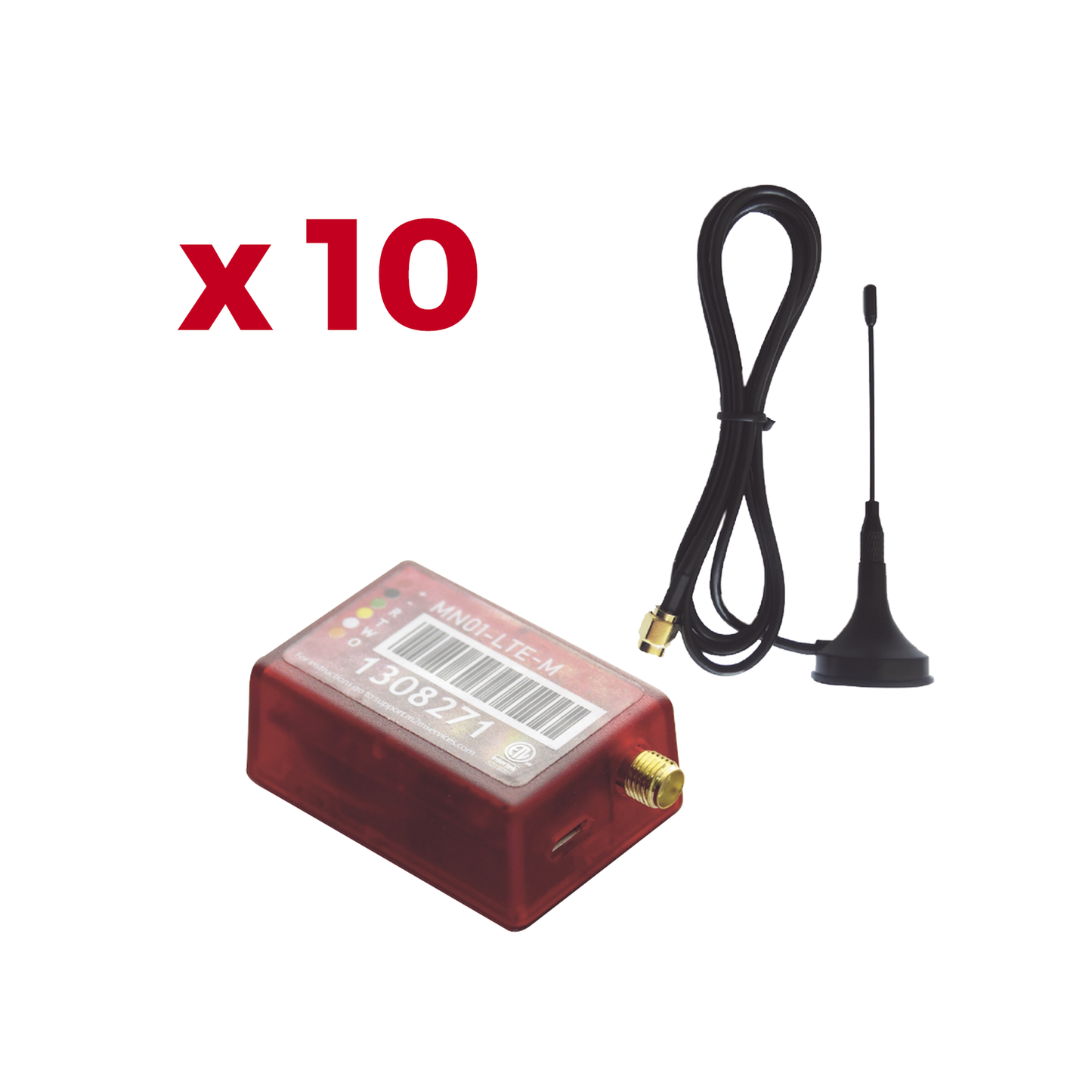 KIT10MN01 - KIt de 10 Comunicadores de Alarma MN01LTEM con Antena 4GLTEM and 5G / Incluyen 2 Años de Cobertura / Aplicación Gratuita / Cero Configuración / Compatible Honeywell/DSC/CROW/PIMA