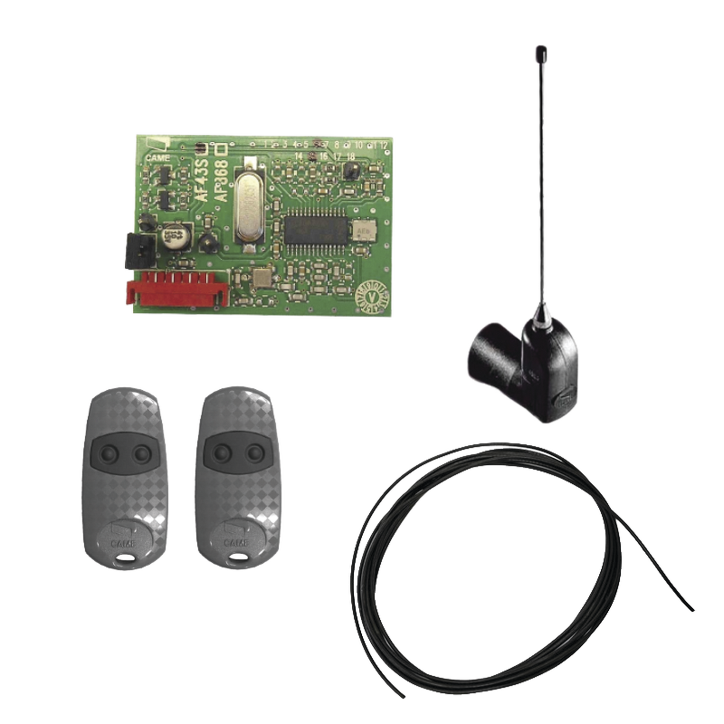 KIT-CME-WL Kit Receptor inalámbrico con antena / Hasta 45M en linea de vista / INCLUYE dos controles y 3 metros de cable RG58 para la antena