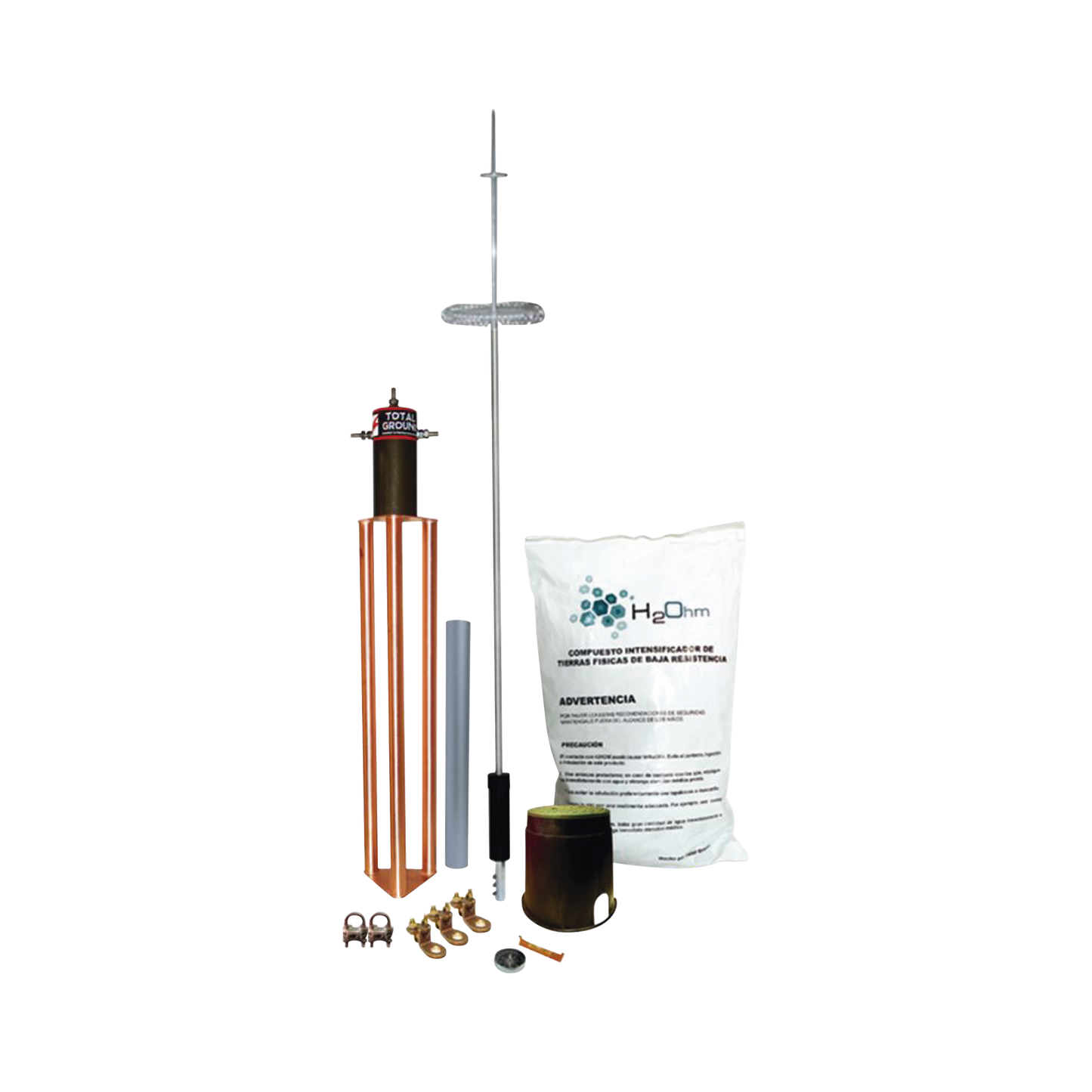 KIT-DIPOLO-T - Kit de Pararrayo para Torre o Poste tipo Dipolo Corona con Electrodo y Accesorios de instalación.