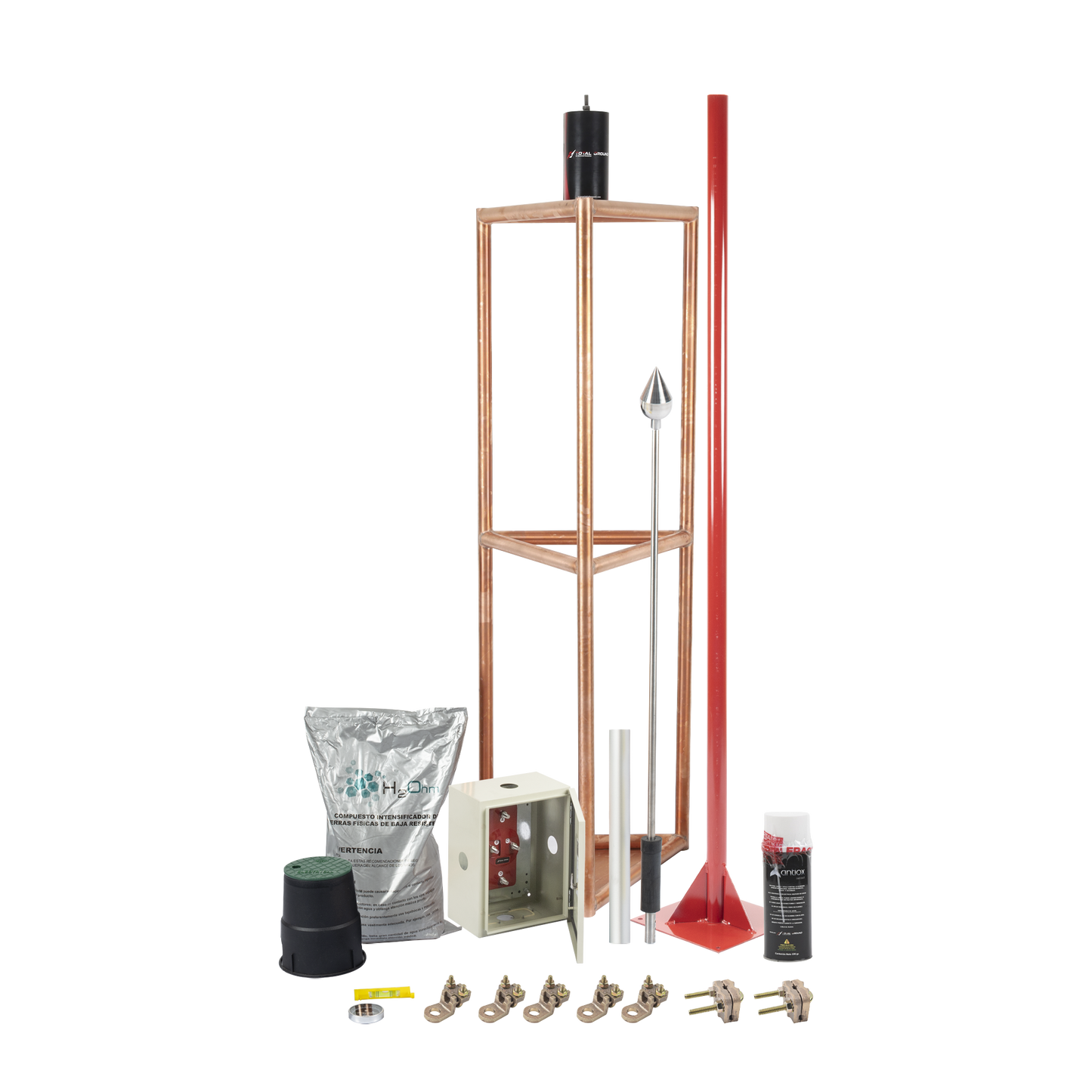 KITMASTER05V2 - Kit Pararrayo con Accesorios para Protección de Diámetro de 300m.