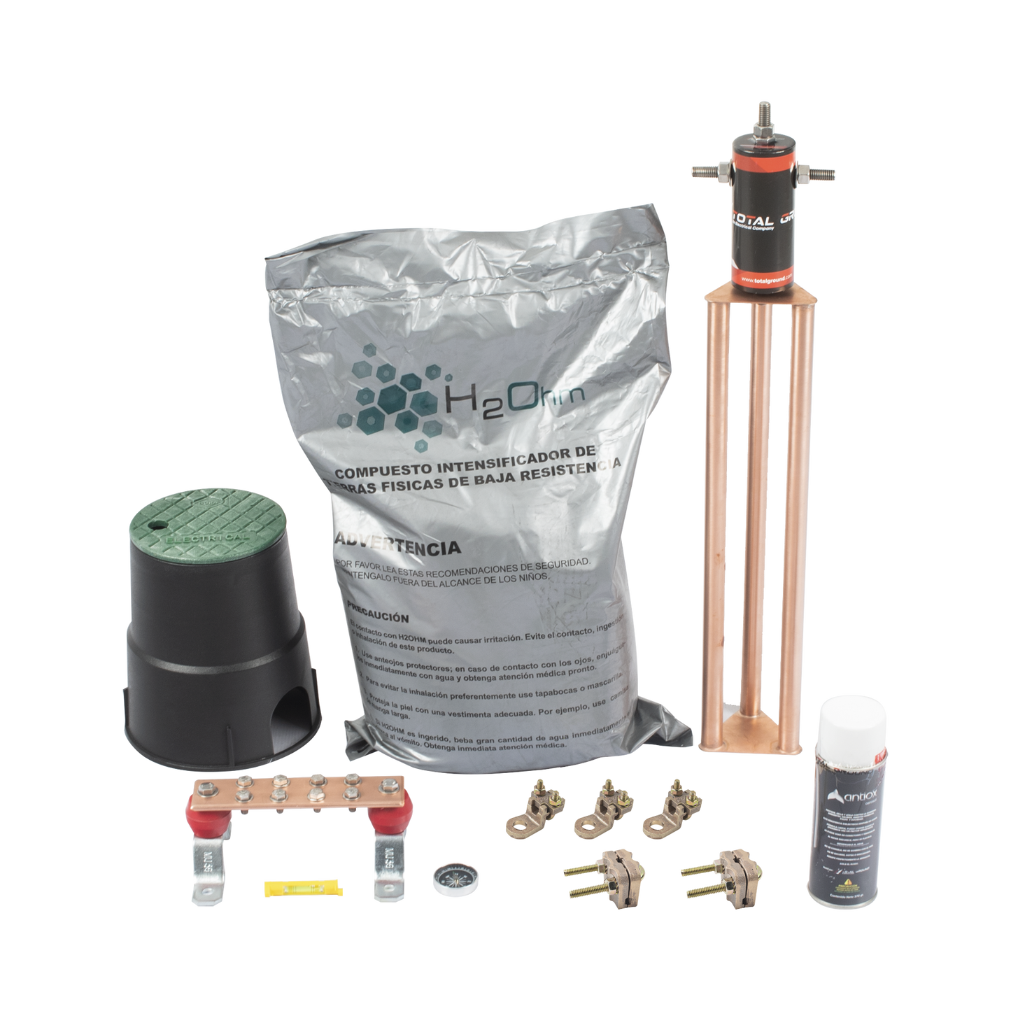 KIT-MASTER-45AB-V2 - Kit de tierra física modelo TG45AB con Electrodo Magnetoactivo, capacidad: 45 AMP