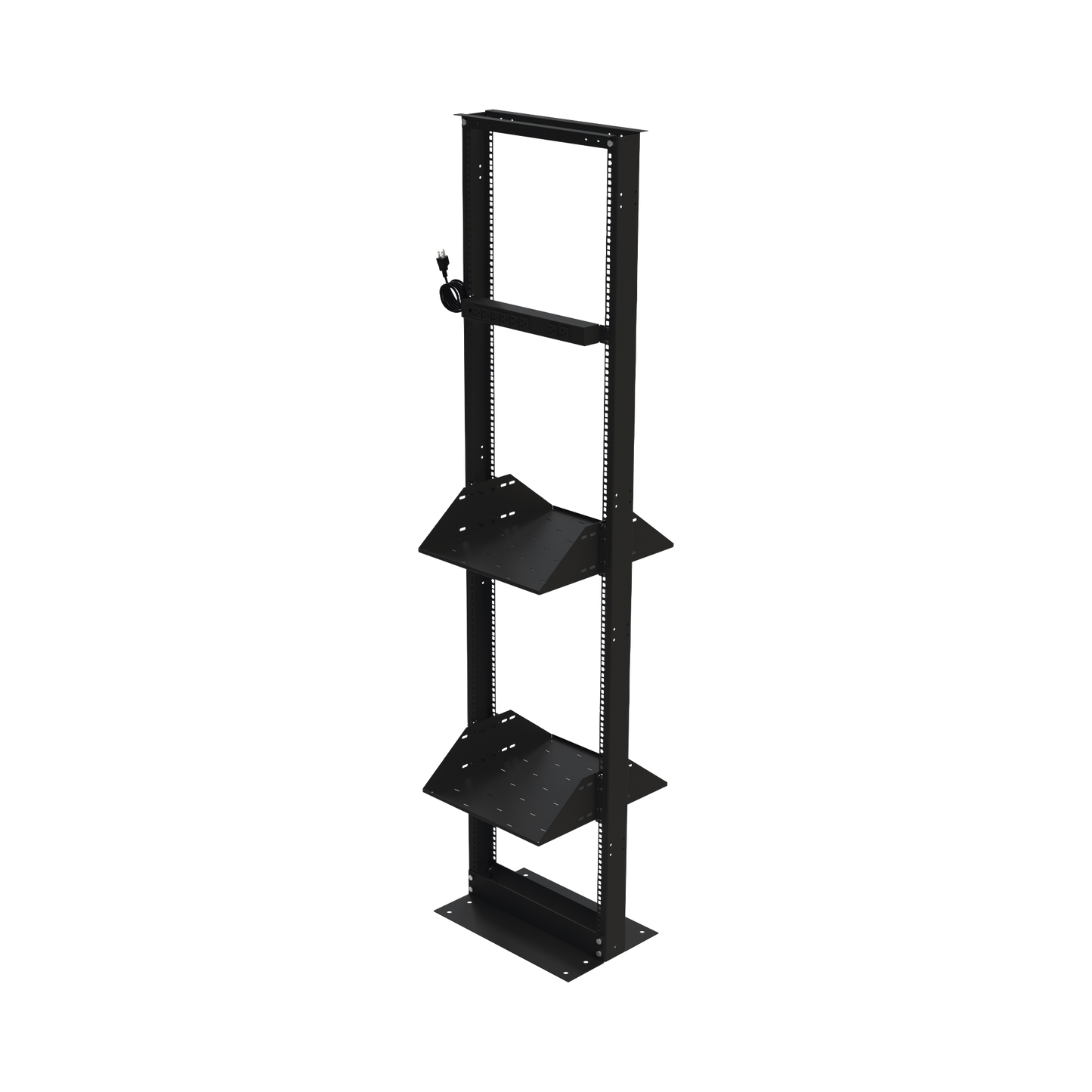KIT-ORG-45HD - Kit de Rack Estándar 19", 45 UR con 2 Charolas y PDU (8 tomas). Ideal para UPS y Servidores tipo Torre.
