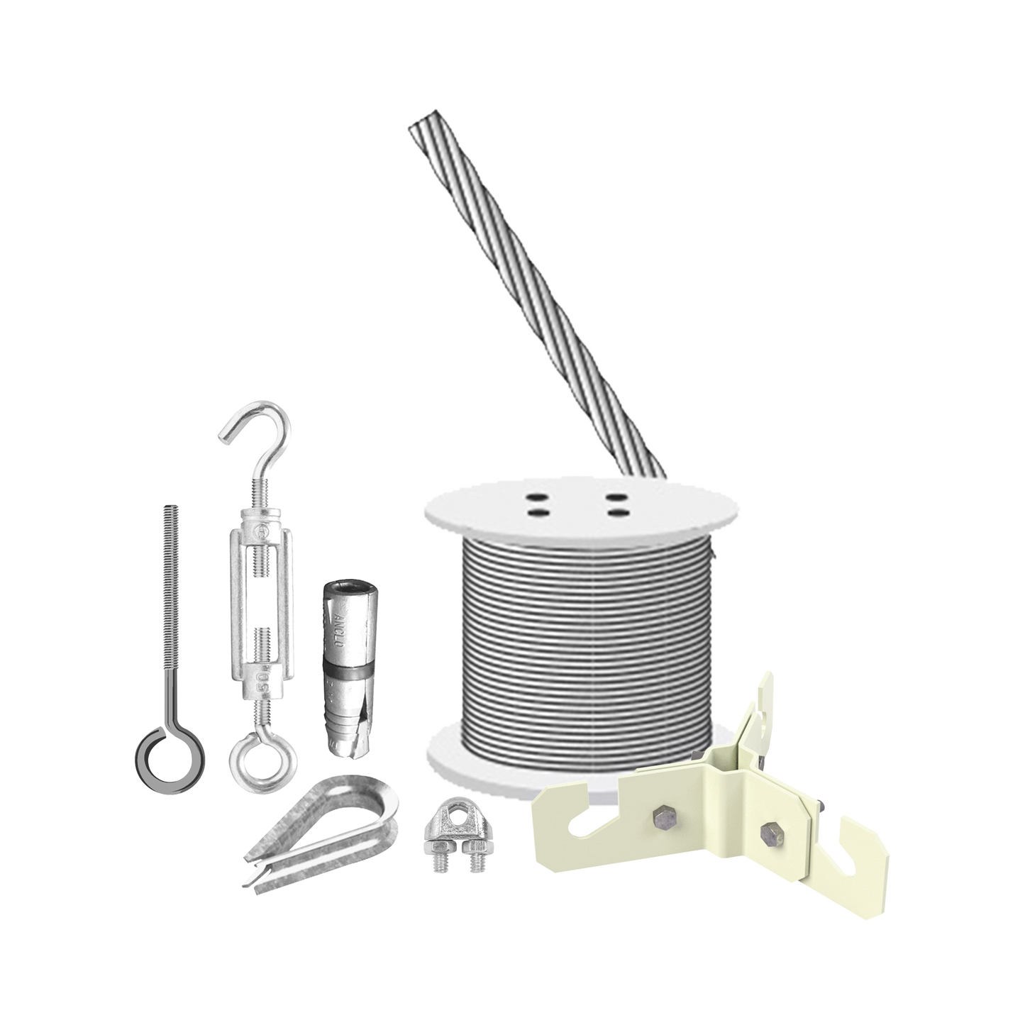 KIT-RET-3M Kit de Sujeción de Mástil de 3 Metros a Piso de Concreto.