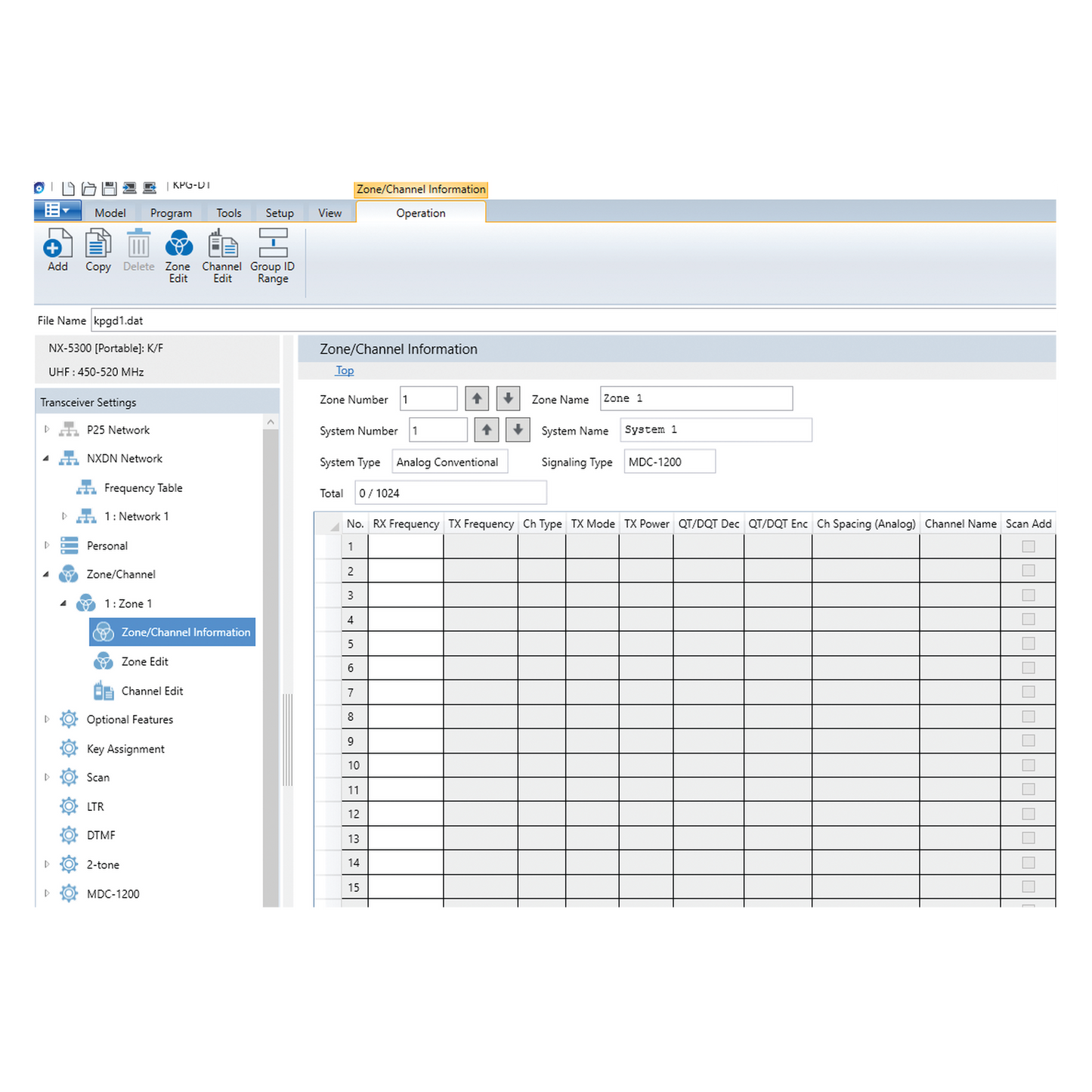 KPG-D1K - Software de programación para radios serie NX-5000 ( NX-5200 NX-5300 NX-5400 NX-5700 NX-5800 NX-5900 )