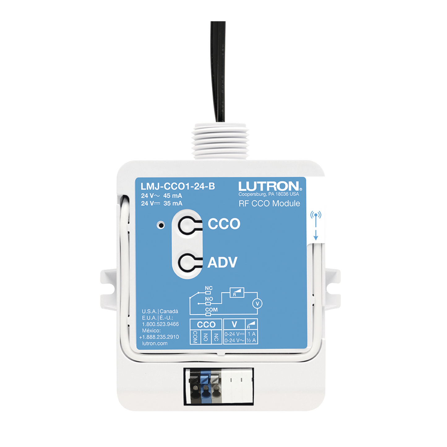 LMJCCO124B - (RadioRA3) Modulo relevador de salida contacto seco NC, NO