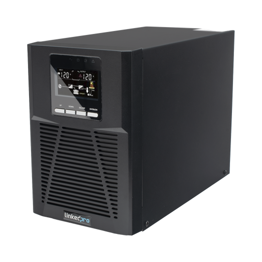 LP1KOLT UPS 1000VA/900W  Online Doble Conversión /Pantalla LCD / 3 tomas 5-15R / Regulación de Voltaje / Protección RJ45