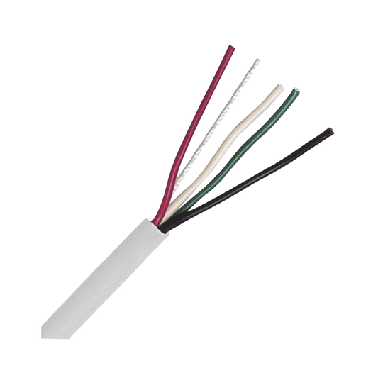 LP224W/1000 Bobina de Cable 305 Metros: 4 x 22 AWG, Color Blanco, CM, Para Sistemas de Seguridad y Alarmas