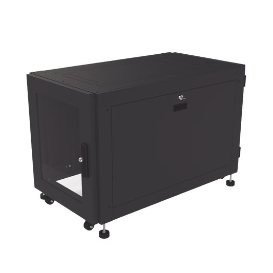 LP-60100-12UR2 Gabinete Profesional de Piso para Telecomunicaciones de 12UR, 1000 mm Profundidad, Se envía el Gabinete armado.