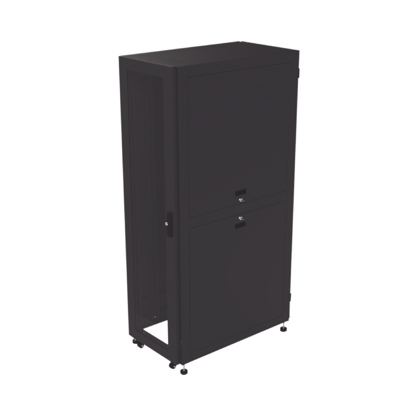 LP-60100-42U-R2 Gabinete para Telecomunicaciones Rack Estándar de 19, 42UR, 600 mm Ancho x 1000 mm Profundidad. Fabricado en Acero, Se envía el Gabinete Armado.
