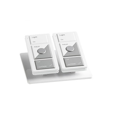 LPED2WH - Base de mesa para dos controles remotos inalámbricos LUTRON. Con goma para evitar deslizamiento.