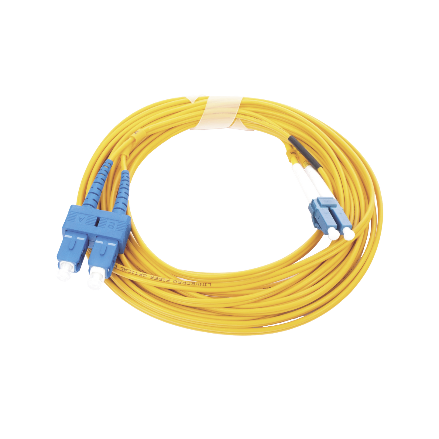 LP-FO-D-LCU-SCU-05 - Jumper de Fibra �ptica Monomodo 9/125 LC/UPC-SC/UPC, PVC, 2.0 mm, D�plex, Amarillo, 5 Metros (16.40 Pies)