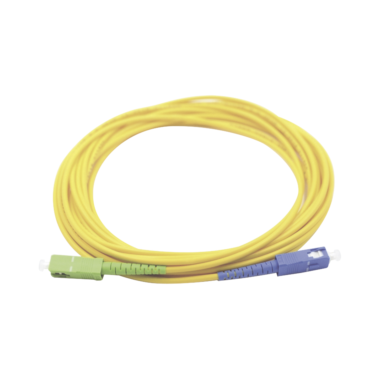 LP-FO-SCU-SCA-03 Jumper de Fibra Óptica Monomodo SC/UPC-SC/APC Simplex, color amarillo 3 metros