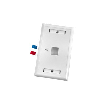 LP-FP-21 - Placa de Pared de 1 Puerto, Keystone, con Espacio para Etiqueta, Color Blanco