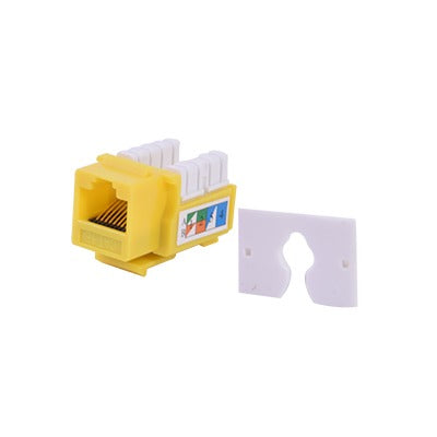 LP-KJ-505-YE - M�dulo Jack Keystone Cat5e con Terminaci�n 110 (Punchdown) para Faceplate - Color Amarillo