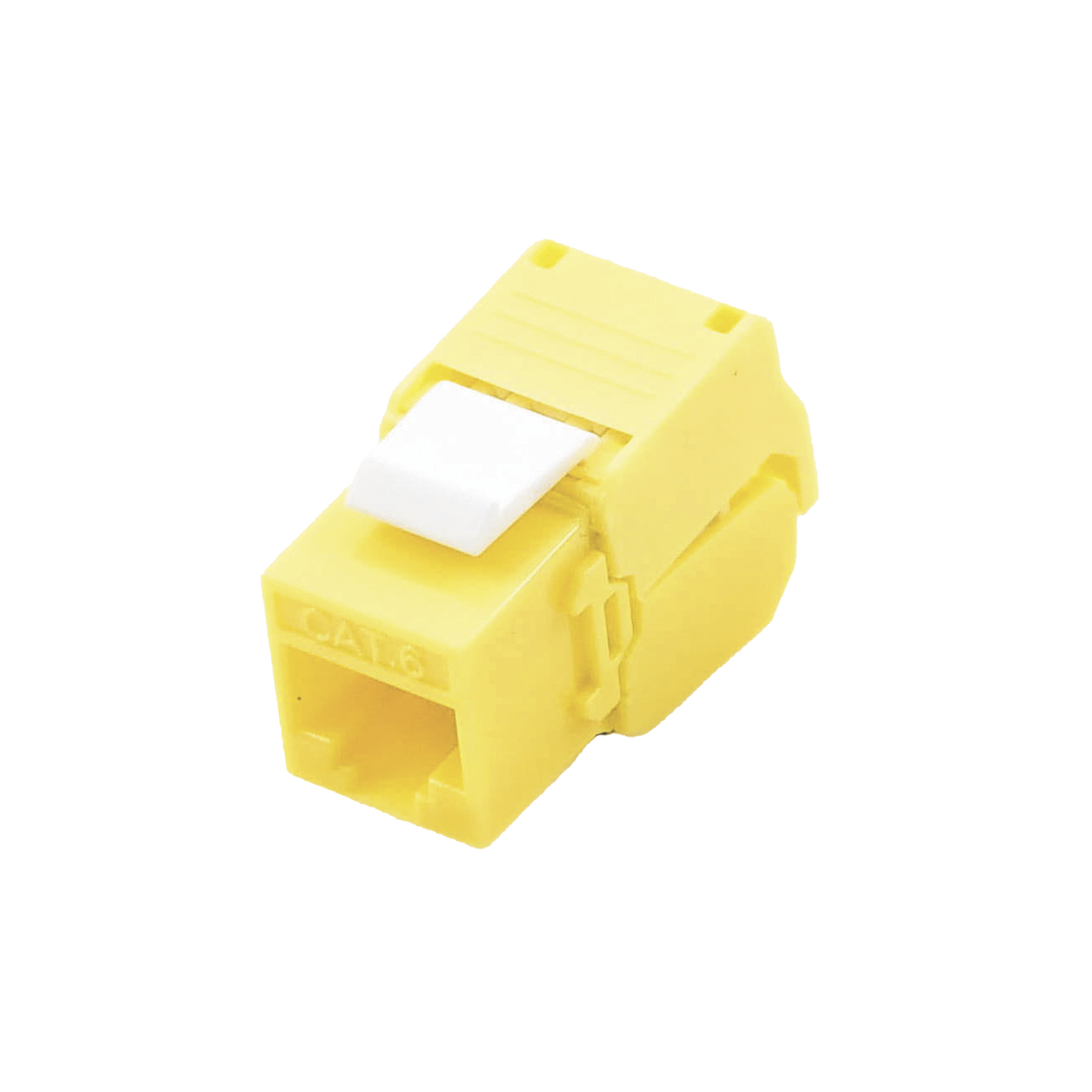 LP-KJ-610-TTYE - M�dulo Jack Keystone Cat6 (Toolless), con Terminaci�n en �ngulo 180 - Color Amarillo, Compatible con Faceplate y Patchpanel Linkedpro