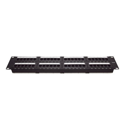 LP-PP-608 - Panel de Parcheo de Impacto (110) UTP de 48 Puertos Cat6, 19 Pulgadas (48.26 cm), 2U, con Barra para Organizar Cable