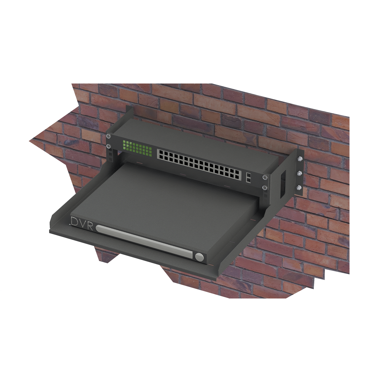 LP-RAP-1802 Rack Abierto de Montaje en Pared, de 19in, de 2 Unidades de Rack, con Charola de 460 mm de Profundidad, Se envía el Gabinete Armado.