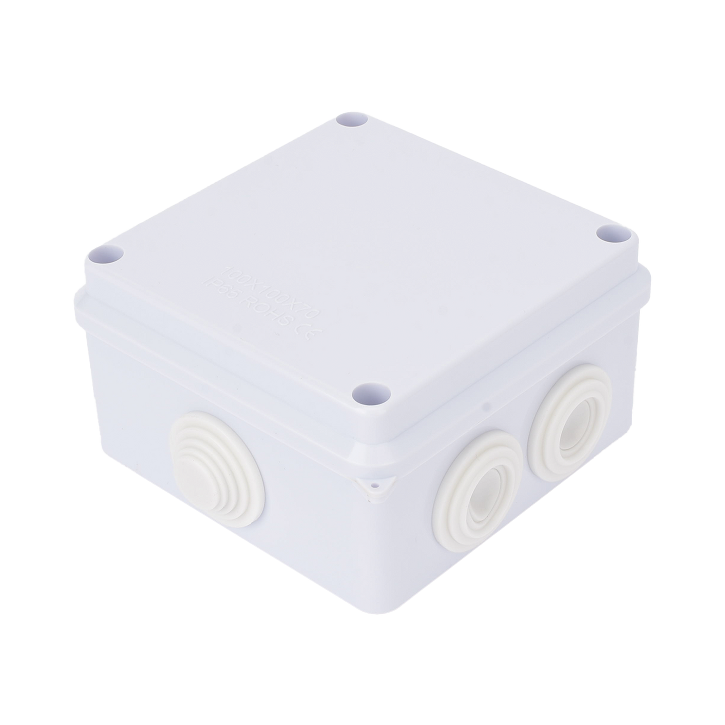 LP-WBX-100 Caja de Conexiones Impermeable IP65, 7 Entradas, Dimensiones 100 x 100 x 70 mm, para Instalaciones Industriales, Comerciales y Residenciales, Incluye Tornillería para su Instalación